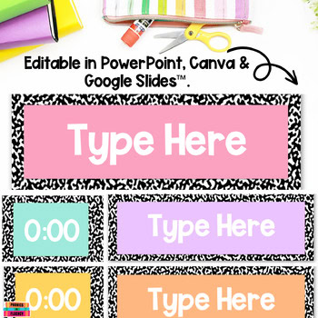 Composition Notebook Pastel Classroom Decor Daily Visual Schedule Editable - Image 3
