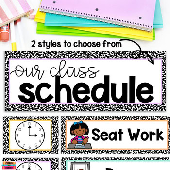Composition Notebook Pastel Classroom Decor Daily Visual Schedule Editable - Image 4