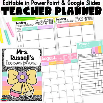 Editable Lesson Plan Template 2026-2027 Pastel Teacher Planner Small Group