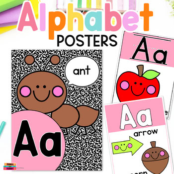 Composition Notebook Decor Pastel Alphabet Posters Kindergarten Phonics