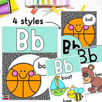 Composition Notebook Decor Pastel Alphabet Posters Kindergarten Phonics - Image 2