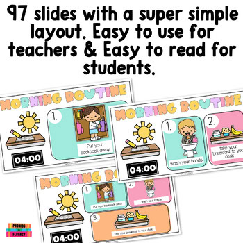 Morning Routine Visual Schedule Daily Agenda Routine & Procedures Slides Kinder - Image 2
