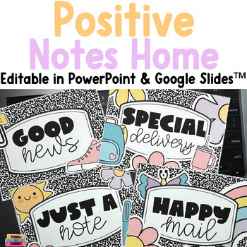 Positive Notes Home to Parent Communication Log Composition Notebook Decor