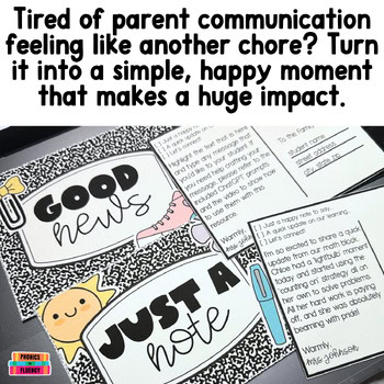 Positive Notes Home to Parent Communication Log Composition Notebook Decor - Image 2