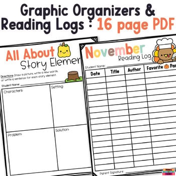 Kindergarten November Reading Log with Parent Signature Homework Choice Board - Image 2