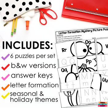 Letter Tracing Practice Sheets Kindergarten Writing Mystery Picture - Image 2