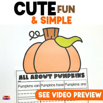 Pumpkin Writing Craftivity Can/Have/Are Graphic Organizer for Kindergarten - Image 4