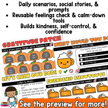 November SEL Morning Meeting Slides Kindergarten SEL Activities for 1st Grade - Image 4