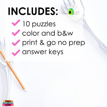 Halloween CVC Mystery Picture Puzzles Kindergarten CVC Activities October - Image 2