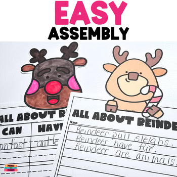Reindeer Day Writing Can/Have/Are Deer Graphic Organizer for Kindergarten - Image 2