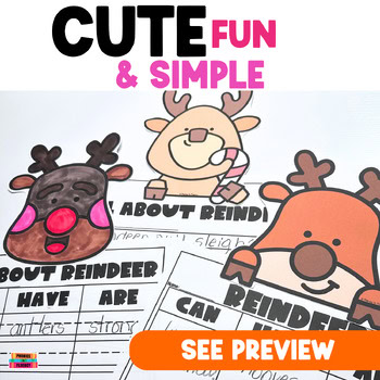 Reindeer Day Writing Can/Have/Are Deer Graphic Organizer for Kindergarten - Image 4