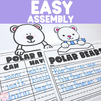 Polar Bears Writing Craft Can/Have/Are Bear Graphic Organizer for Kindergarten - Image 2