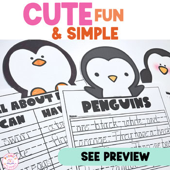 Penguins Writing Craft Can/Have/Are Penguins Graphic Organizer for Kindergarten - Image 4