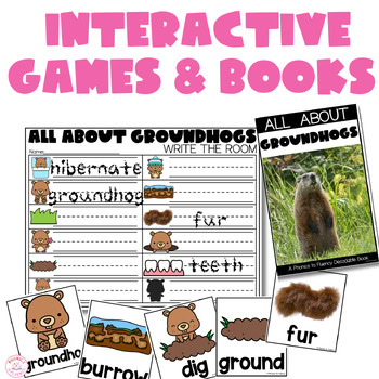 Groundhog Day Activities Kindergarten Craft Math Coloring Prediction Word Search - Image 3