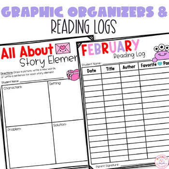 Kindergarten February Reading Log Homework Choice Board Valentines Day Reading - Image 2