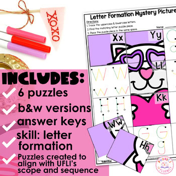Valentines Day Kindergarten Writing Center Letter Tracing Mystery Picture Puzzle - Image 2