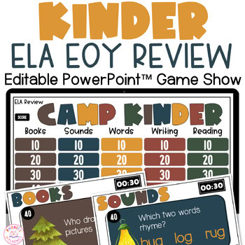 Kindergarten End of Year Activities Review Game Show Quiz Camping Theme
