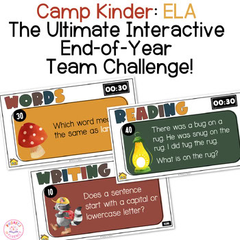 Kindergarten End of Year Activities Review Game Show Quiz Camping Theme - Image 2