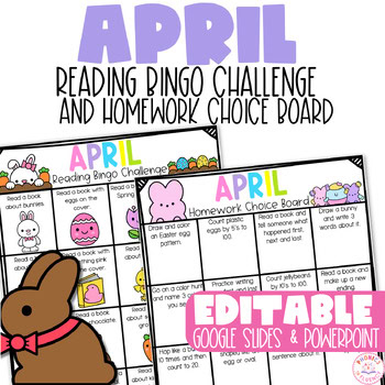 Kindergarten April Reading Challenge Reading Log April Easter Reading