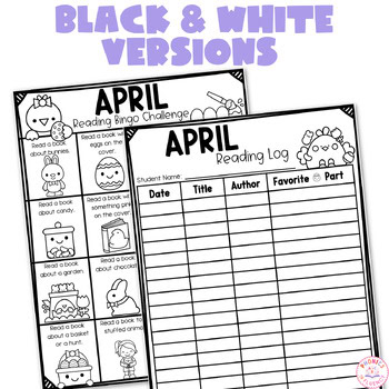 Kindergarten April Reading Challenge Reading Log April Easter Reading - Image 3