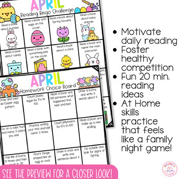Kindergarten April Reading Challenge Reading Log April Easter Reading - Image 4
