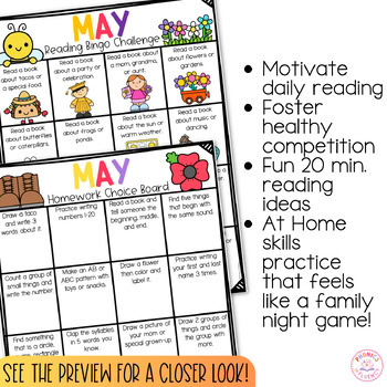 Kindergarten Reading Challenge Reading Log Memorial Day Cinco De Mayo Reading - Image 4