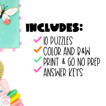 Kindergarten Spring CVC Activities Mystery Picture Puzzles Short Vowel Games - Image 2