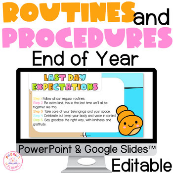 End of Year Routines and Procedures Kindergarten 1st 2nd Grade Google Slides