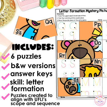 Spring Handwriting Kindergarten Writing Center Letter Tracing Mystery Pic Puzzle - Image 2
