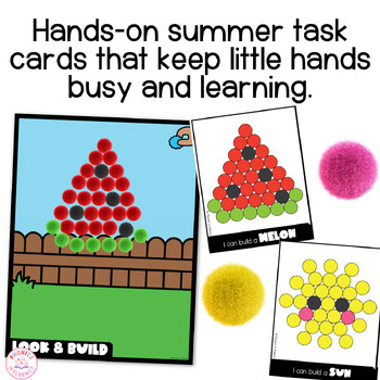 Summer Pom Pom Fine Motor Task Boxes & Mats Look & Build Activity Kindergarten - Image 2