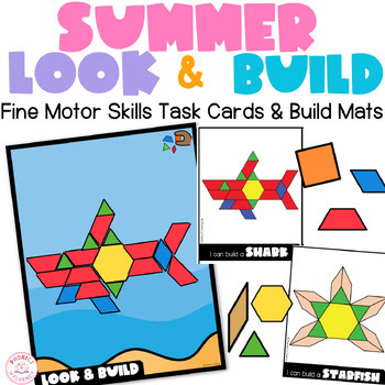 Summer Pattern Blocks Fine Motor Task Boxes Look Build Activity Kindergarten