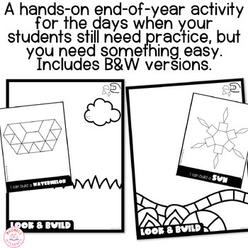 Summer Pattern Blocks Fine Motor Task Boxes Look Build Activity Kindergarten - Image 3
