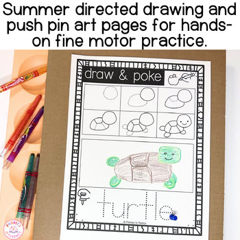 Directed Drawing Summer Push Pin Art Push Pin Art Summer Fine Motor Summer Ocean - Image 2