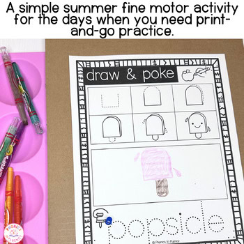 Directed Drawing Summer Push Pin Art Push Pin Art Summer Fine Motor Summer Ocean - Image 3
