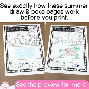 Directed Drawing Summer Push Pin Art Push Pin Art Summer Fine Motor Summer Ocean - Image 4