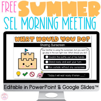 Summer SEL Morning Meeting End of Year Social Skills Activities Kindergarten