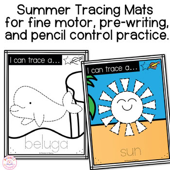 Fine Motor Skills Summer Tracing Printable Tracing Ocean Animals Kinder Pre-k - Image 2