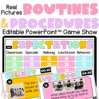 Routines, Rules & Expectations with Real Pictures PowerPoint Games Kindergarten