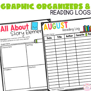 Kindergarten Reading Challenge Reading Log August Back to School Homework Choice - Image 2