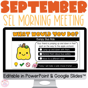 September SEL Morning Meeting Fall Social Skills Kindergarten-2nd