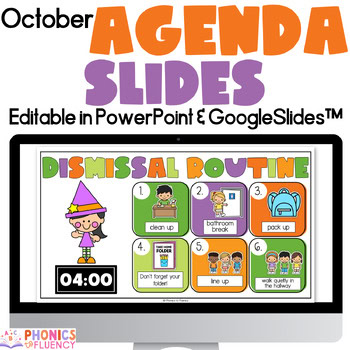 October Morning Agenda Slides Daily Agenda Google Slides™ Kindergarten 1st 2nd