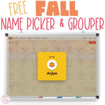 Fall Random Name Picker Group Maker Center Rotations Editable PreK Kindergarten
