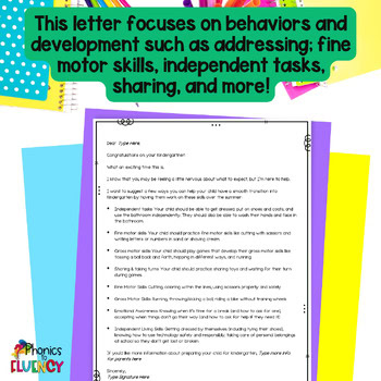 Kindergarten Readiness Checklist Letter to Parents - Image 3