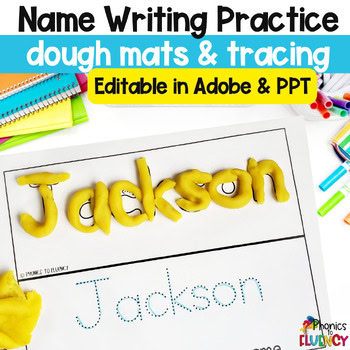 Name Writing Practice Editable - Play Dough Mats