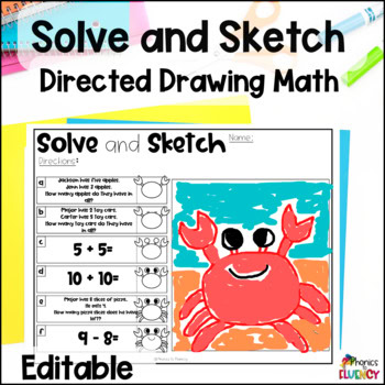 Summer Math Activities - Directed Drawing Math - Editable
