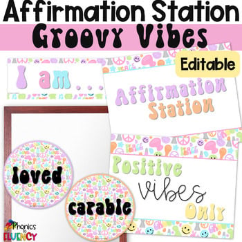 Groovy Classroom Decor - Affirmation Mirror - Affirmation Station
