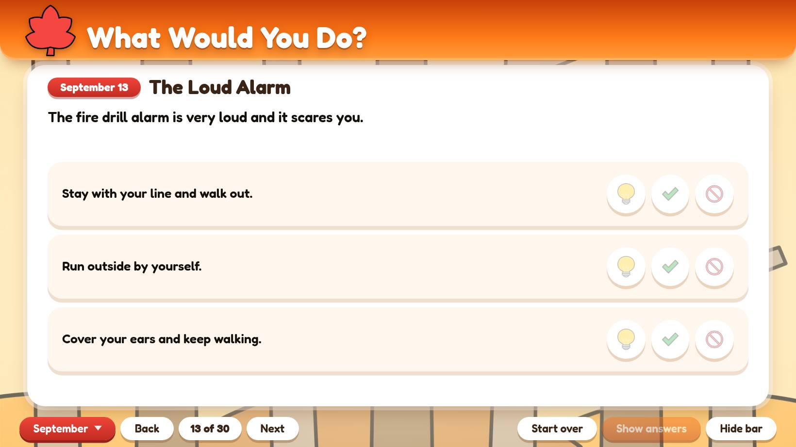 A What Would You Do scenario with three choices